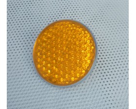 ODRAZOVÉ SKLO (ZINKOVANÝ KRYT) - ORANŽOVÉ - (PRŮMĚR 57MM)